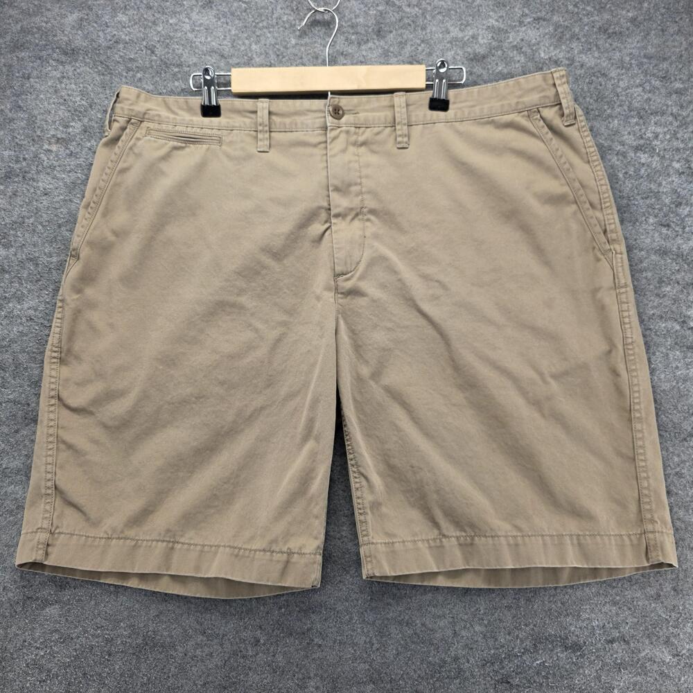 Polo Ralph Lauren Shorts Mens 42 Beige Chino Flat Front 9 Inseam Relaxed Stretch